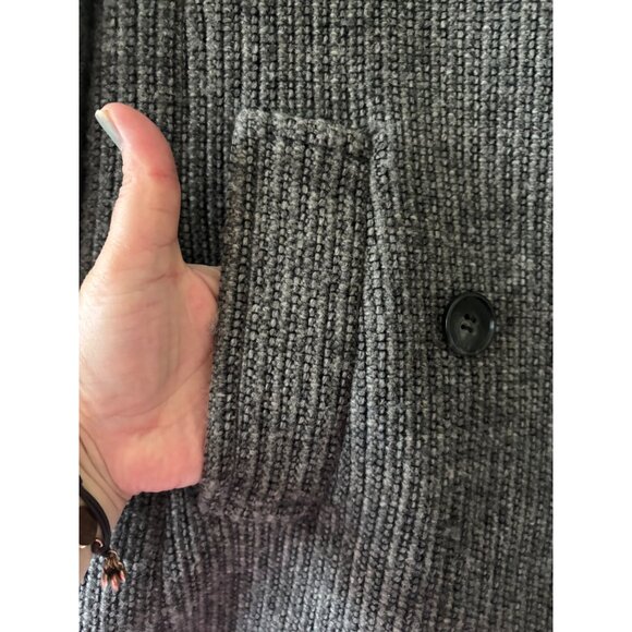 Theory Womens Double-Breasted Wool Blend Peacoat Gray Size M - Picture 11 of 12